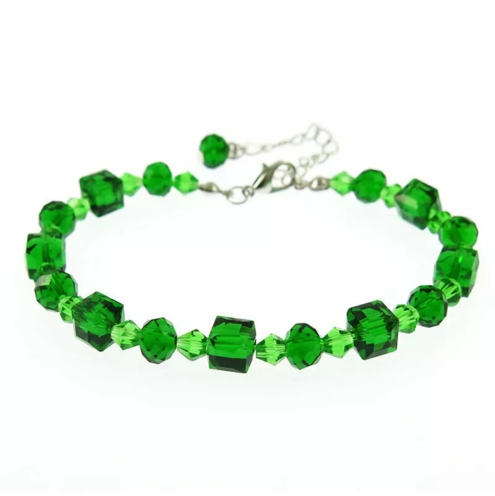 New Austrian Green Crystal Adjustable Bracelet.